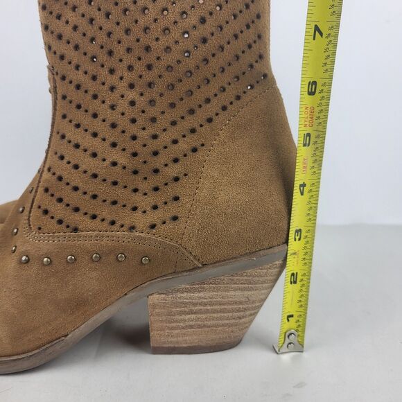 Dingo Miss Priss Studded Pointed Toe Zippered Cowgirl Booties - Picture 2 of 15